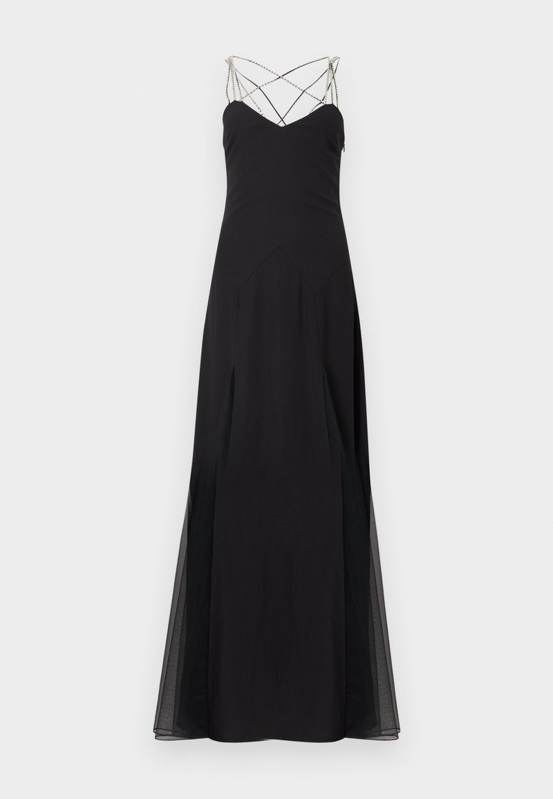 black lace up maxi dress Select Vintage Black Lace Maxi Dress