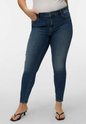 Vero Moda Curve VMCFLASH MID RISE - Jeans Slim Fit - dark blue denim