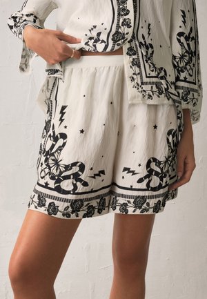Rockett St George, REGULAR FIT - BORDER PRINT SHORTS . - Shorts - ecru white