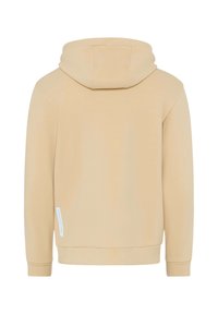 Felpa beige con tasca a marsupio, cappuccio regolabile con cordino e polsini a costine. Tessuto morbido con un design minimalista. Nessun motivo o decalcomania.