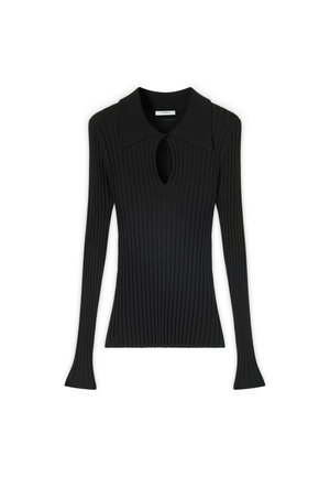 Motivi, POLO A COSTE CON CUT-OUT - Jersey de punto - nero