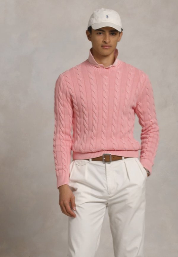 CABLE-KNIT MINERAL-DYED COTTON SWEATER - Jumper - rose3