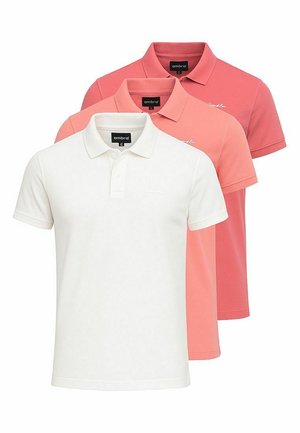 SET OF 3 - POSS - Poloshirts - pink, rose, off white