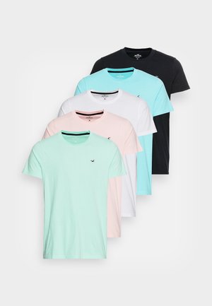 CREW SEASONAL 5 PACK - T-shirt basic - black/white/pink/green/blue