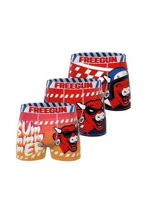 Freegun, 3 PACK PRINTED LA VACHE QUI RIT - Boxers - blanc bleu rouge noir orange