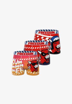 Freegun, 3 PACK PRINTED LA VACHE QUI RIT - Boxers - blanc bleu rouge noir orange