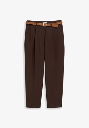 TOM TAILOR, TOM TAILOR HOSEN & CHINO LOOSE FIT BARREL HOSE MIT GÜRTEL - Trousers - java dark brown