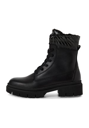 Tamaris, 1-25218-43 088 - Lace-up ankle boots - blk lea/zebra