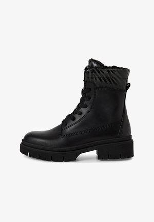 Tamaris, 1-25218-43 088 - Schnürstiefelette - blk lea/zebra