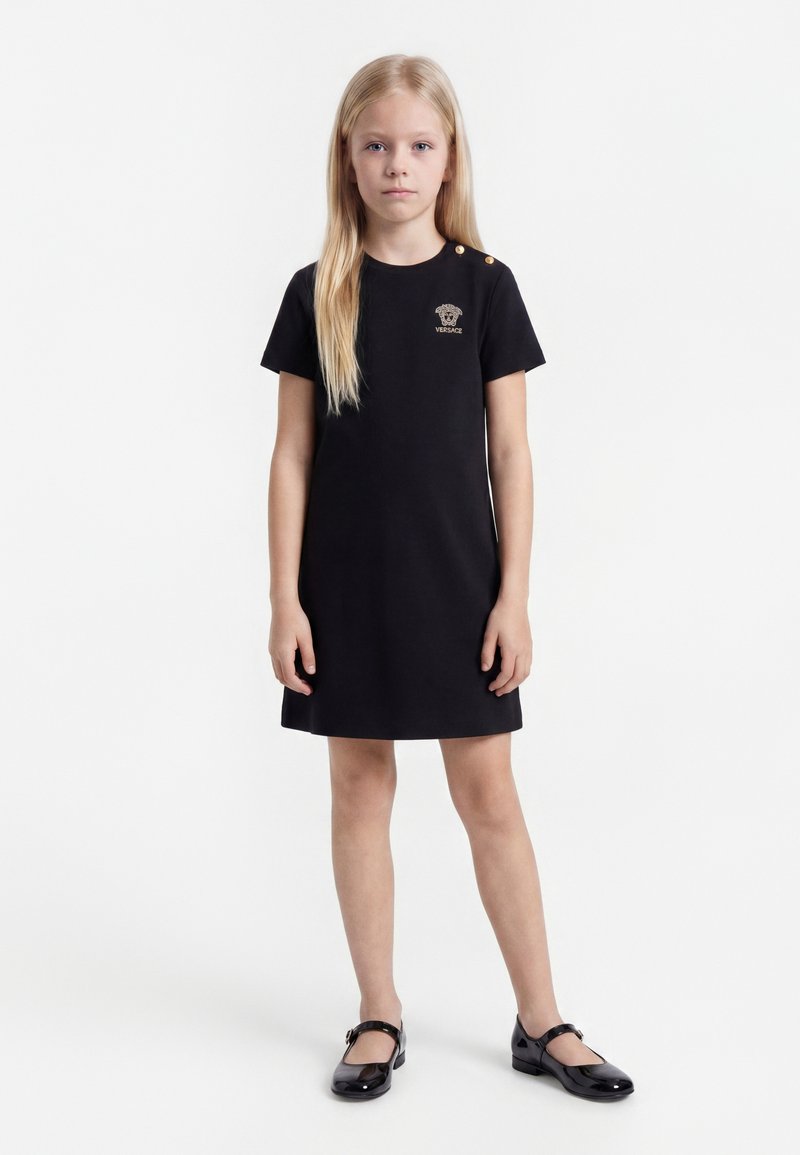 Versace DRESS PUNTO MILANO MEDUSA - Φόρεμα από ζέρσεϊ - black/gold-coloured