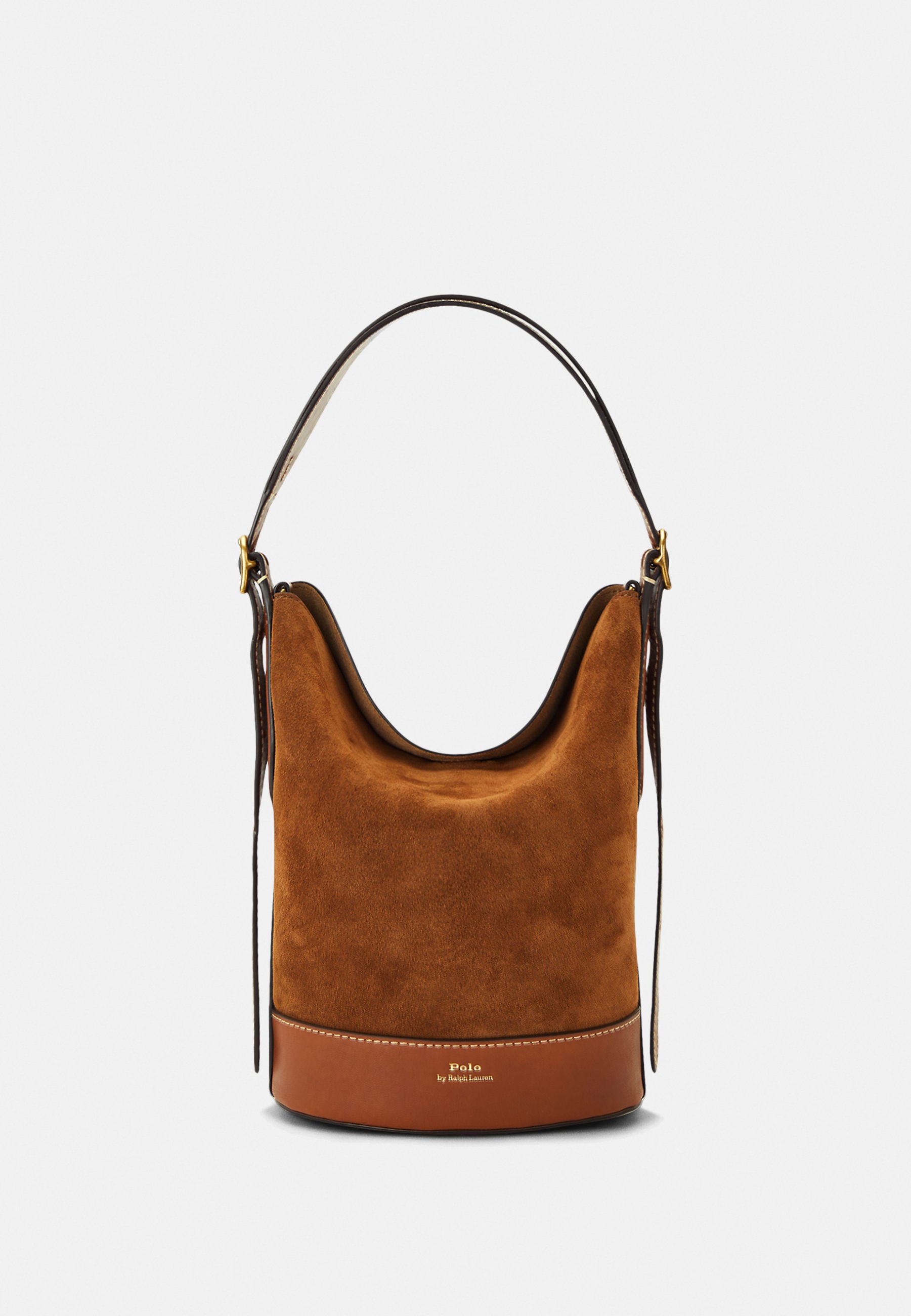 Polo Ralph Lauren SUEDE LEATHER SMALL BELLPORT BUCKET BAG 