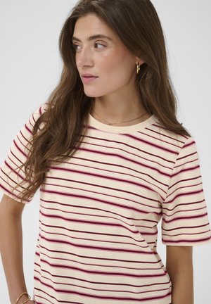 Cream, CRLIVA - Tričko s potlačou - white stripe w. pink bordeaux