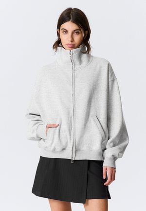 ZIP FUNNEL - Majica s kapuljačom i patentnim zatvaračem - grey melange