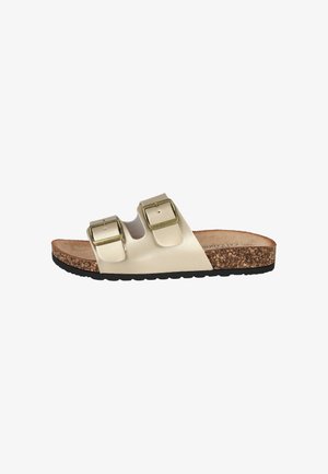 Bubble Bobble, 908-2 CHANCLAS PLANAS BIO CON HEBILLAS MUJER - Sandalias planas - gold-coloured