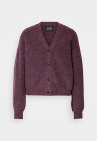 FUZZY RELAXED CARDIGAN - Kardigán - berry melange