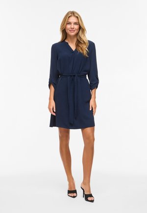 VILA VIJOSA 3/4 V-NECK DRESS - Freizeitkleid - navy blazer