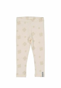 Ljuscremefärgade leggings tillverkade av mjukt tyg, med ett mönster av subtila beige blommor, med ett elastiskt midjeband och en liten logotagg.