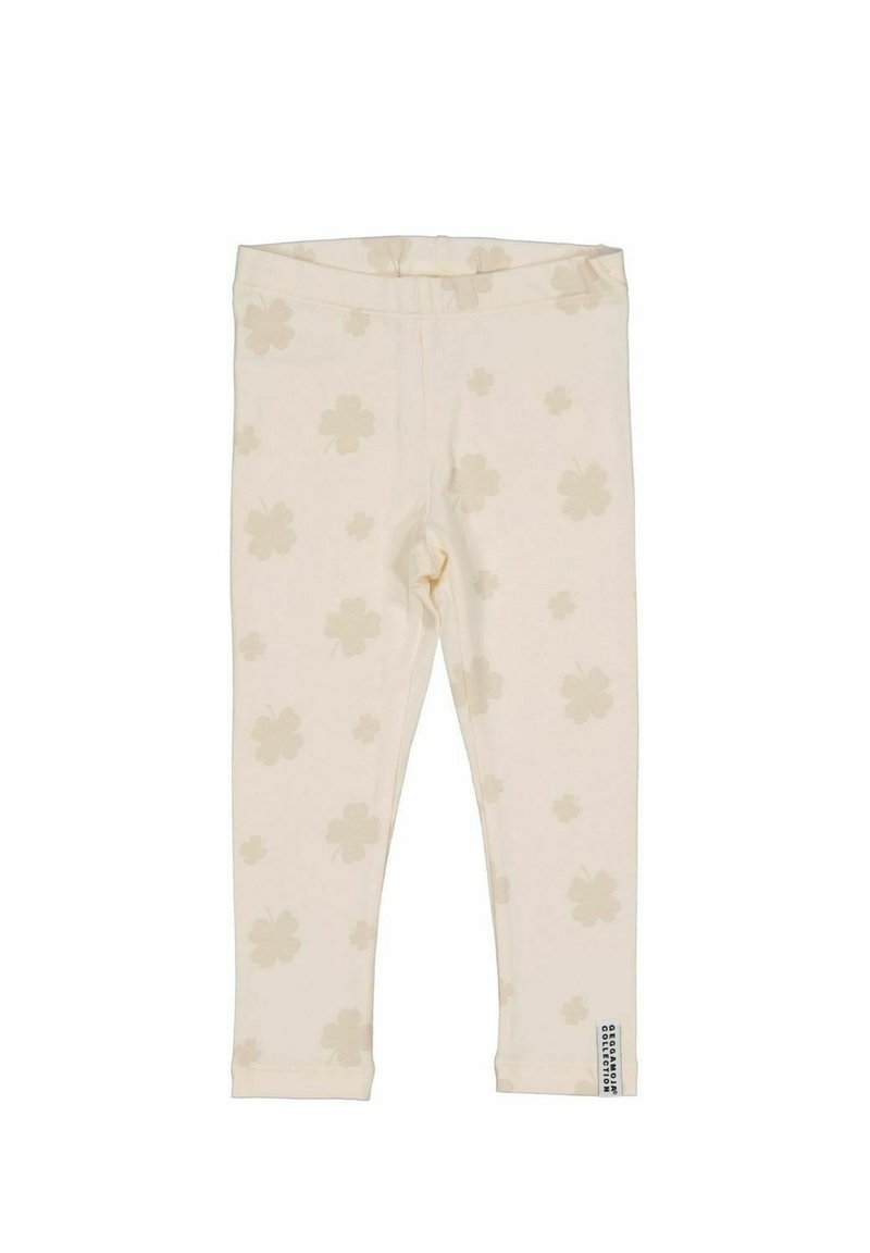 Ljuscremefärgade leggings tillverkade av mjukt tyg, med ett mönster av subtila beige blommor, med ett elastiskt midjeband och en liten logotagg.