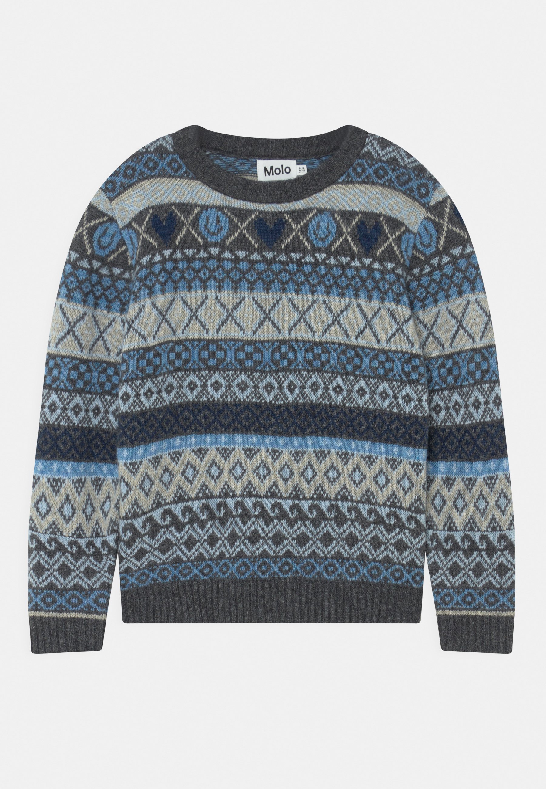 Molo Barri Jumper Blue and, Size: 9-10y, Grey