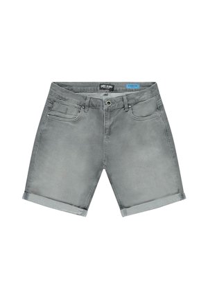 Grijze denimshorts met opgerolde zoom, voorste knoop en ritssluiting, riemlussen en voorzakken, gelabeld Cars Jeans Dawson.