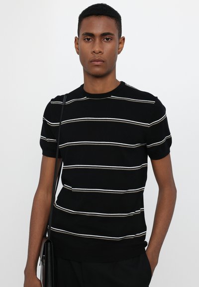 Ron Dorff STRIPED - Μπλουζάκι με στάμπα - black