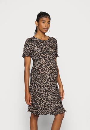 MLLIESYA SHORT DRESS - Jersey dress - brown/black