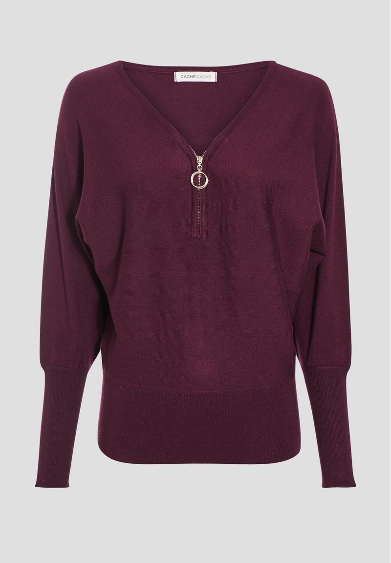 Damen Strickjacken | Cache Cache Strickpullover prune/flieder-meliert - VT18817 Damen Strickjacken | Cache Cache Strickpullover prune/flieder-meliert - VT18817