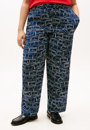 Tommy Hilfiger Curve CURVE RELAXED PURE LINEN TROUSERS - Stoffhose - dark night navy