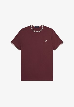 Fred Perry, TWIN TIPPED - T-shirt basic - oxblood/ecru