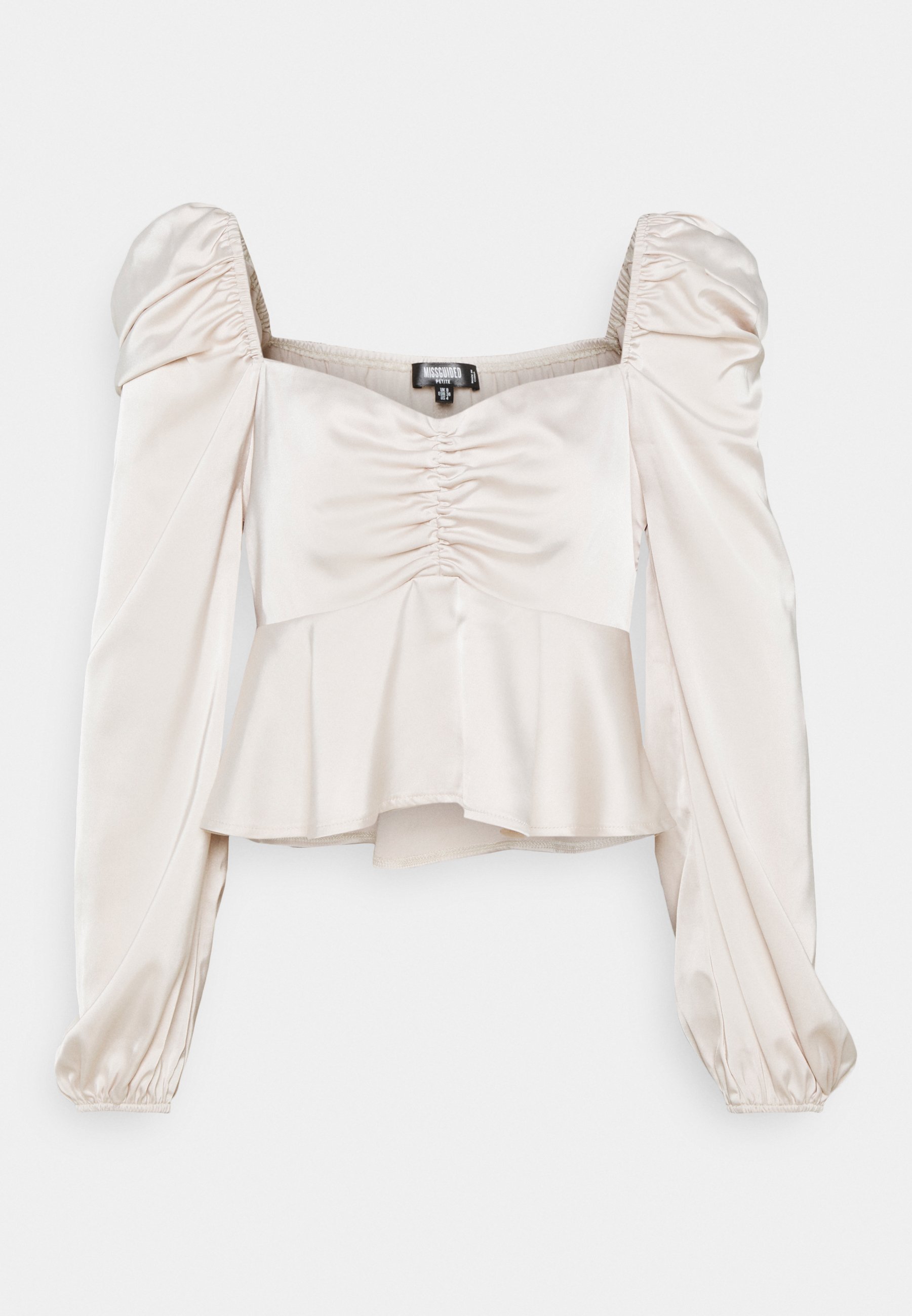 missguided square neck peplum top in white