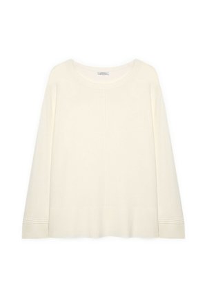 Fiorella Rubino, MAGLIA CON SCOLLO A BARCHETTA - Striktrøje - bianco