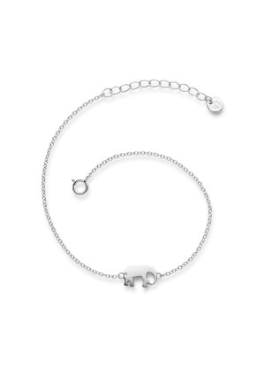 Silberarmband mit einem Elefantenanhänger, zarter Kette und verstellbarem Verschluss für individuelle Größenanpassung.