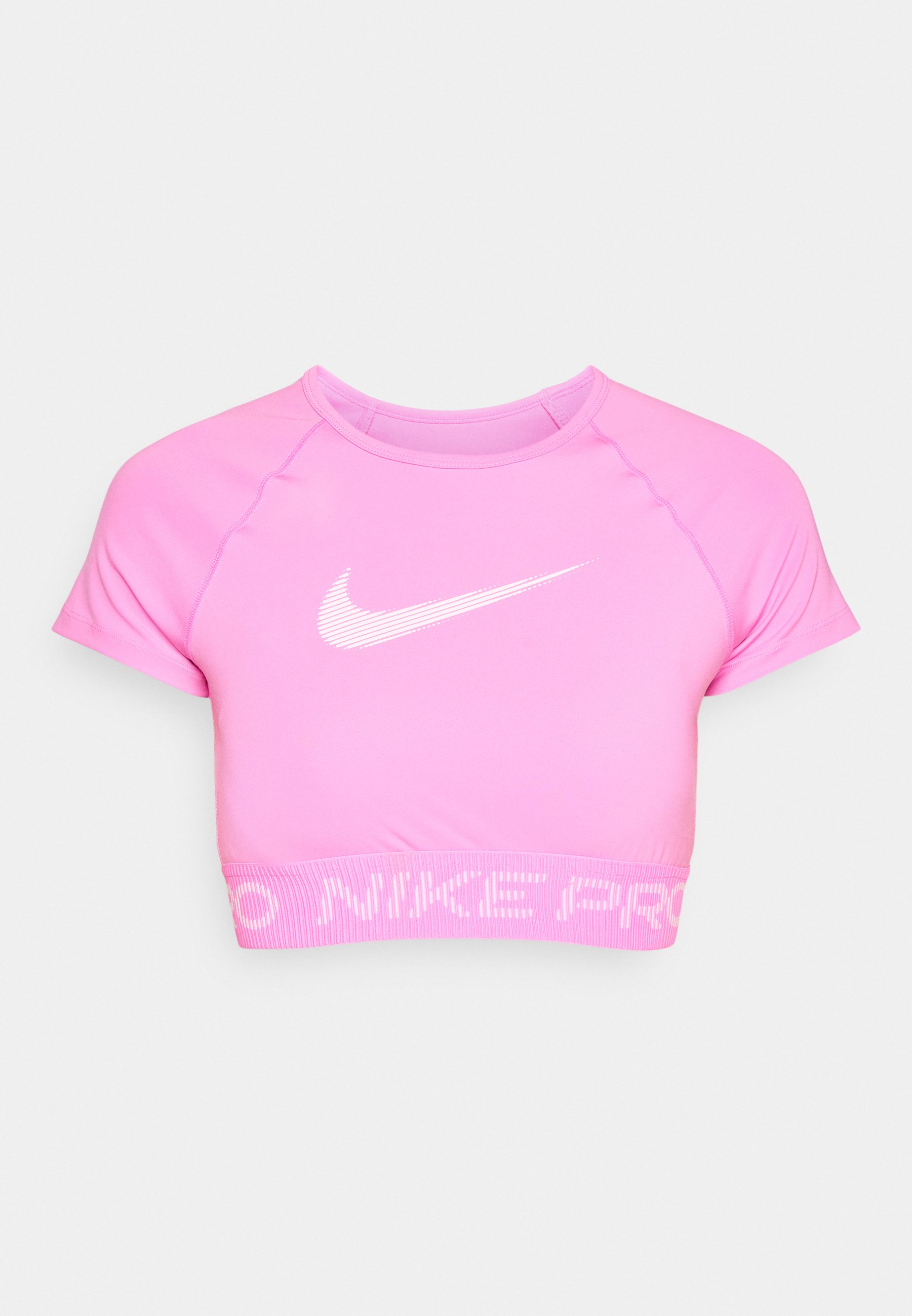 white and pink nike top