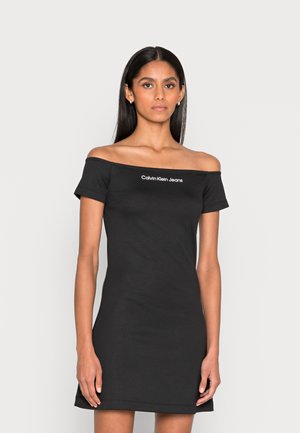 MILANO BARDOT DRESS - Vestito di maglina - black