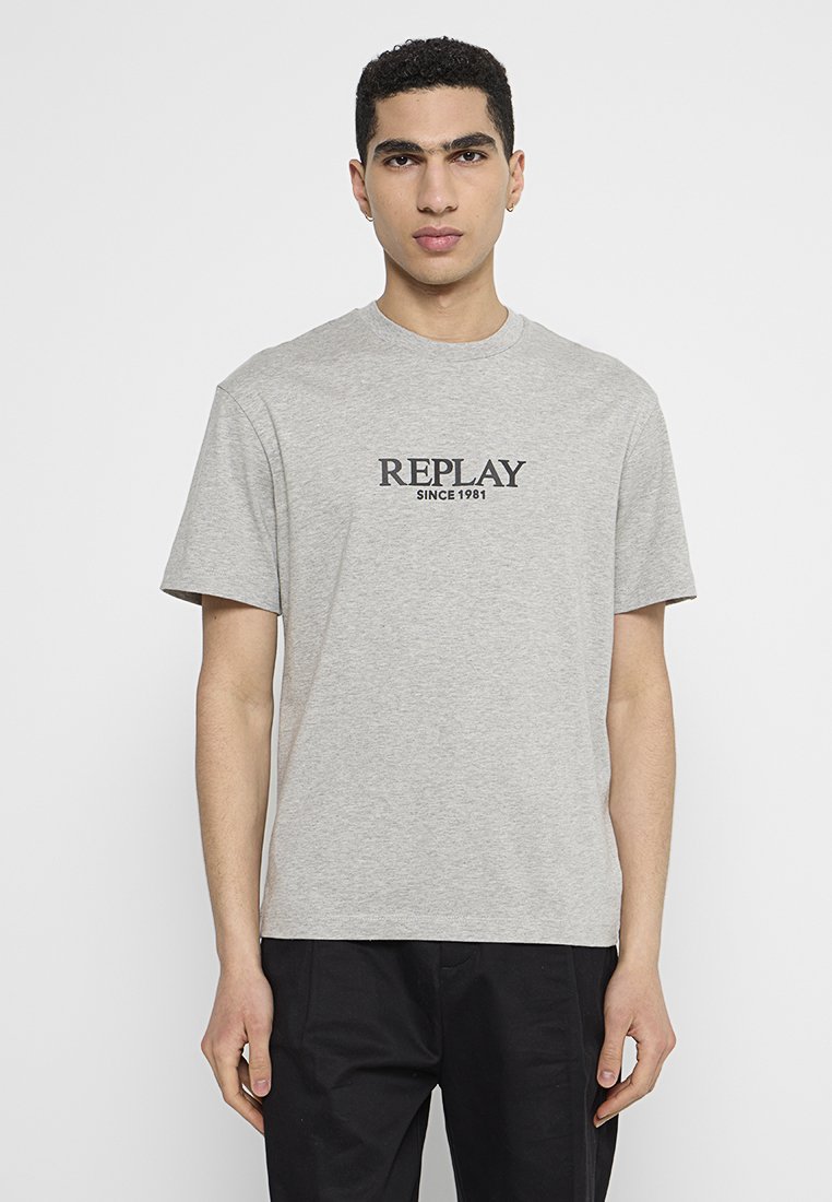 Replay T-shirt print grijs