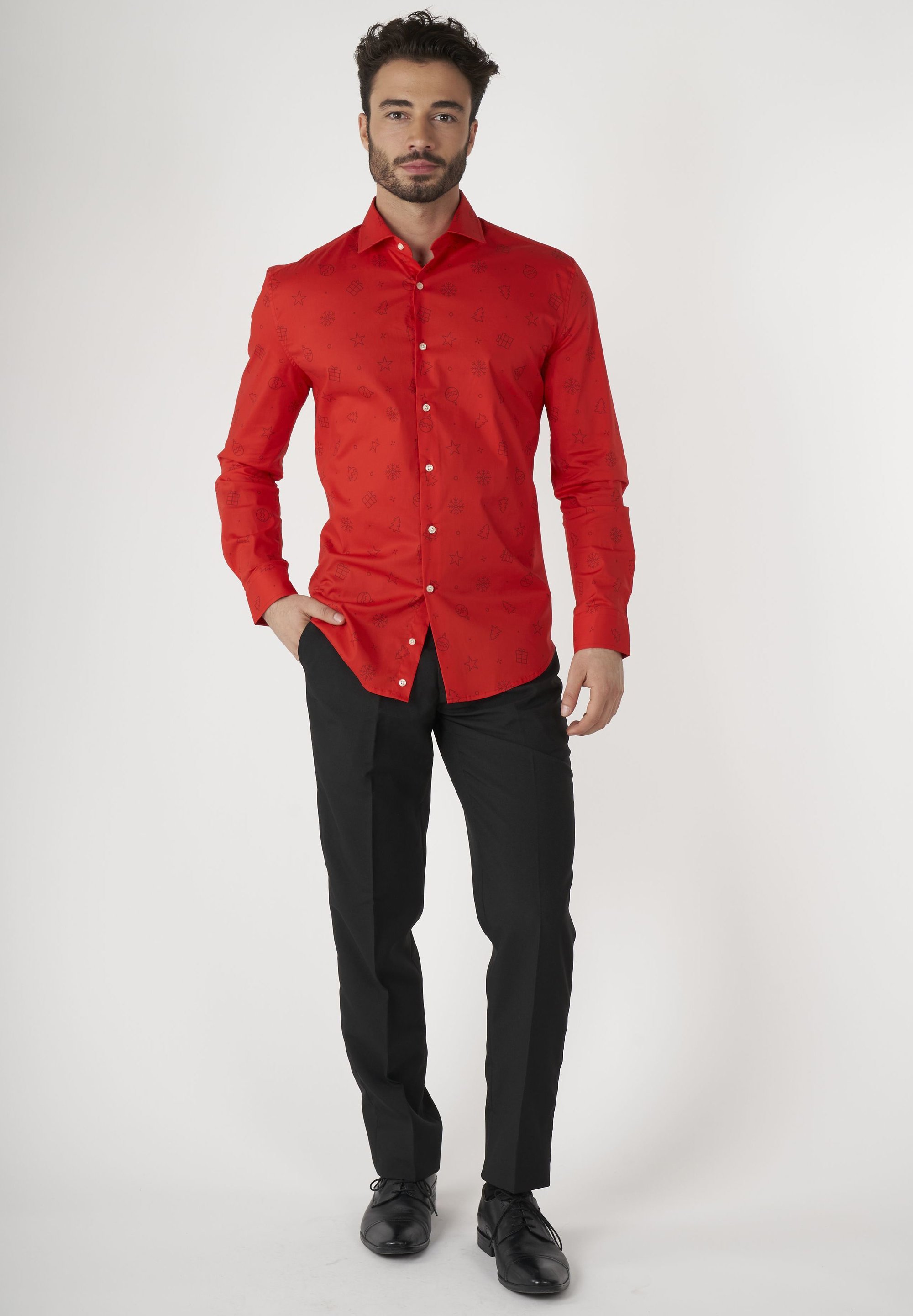 OppoSuits CHRISTMAS ICONS RED - Formal shirt - red/multi-coloured