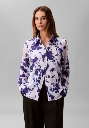 Calvin Klein PRINTED RELAXED - Bluza s gumbima - brilliant white