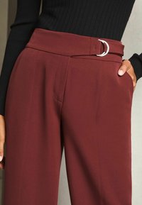 Lipsy WIDE LEG D RING - Kelnės - burgundy red