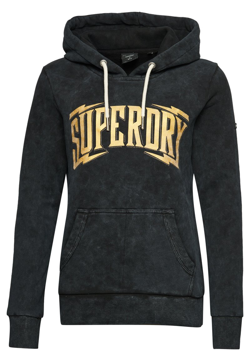 Superdry BRAND MARK METAL - Hoodie - heavy amp black/mottled dark grey -  Zalando.ie