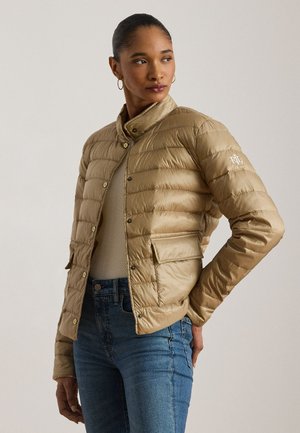 Lauren Ralph Lauren METALLIC QUILTED DOWN COAT - Bunda z prachového peří - birch tan