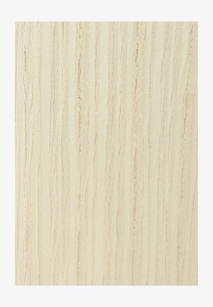 Tissu texturé de couleur crème claire avec des rayures verticales et des côtes, créant un motif de surface tactile subtil.