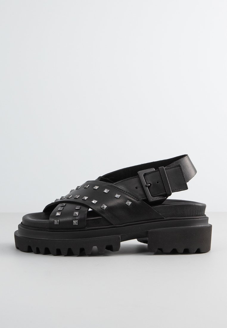 AllSaints Sandalen met plateauzool zwart