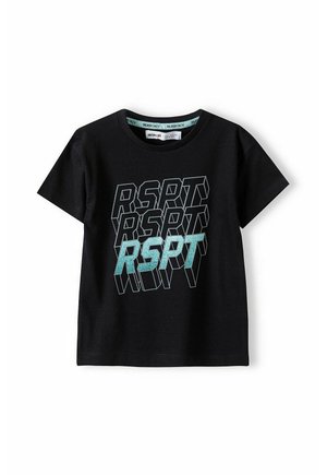 Camiseta negra de manga corta con un audaz gráfico multicolor "RSPT". Confeccionada en una tela suave, con cuello redondo y un ajuste casual.