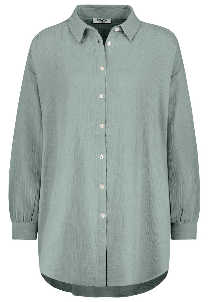 Sublevel LANGE - Button-down blouse - middle green