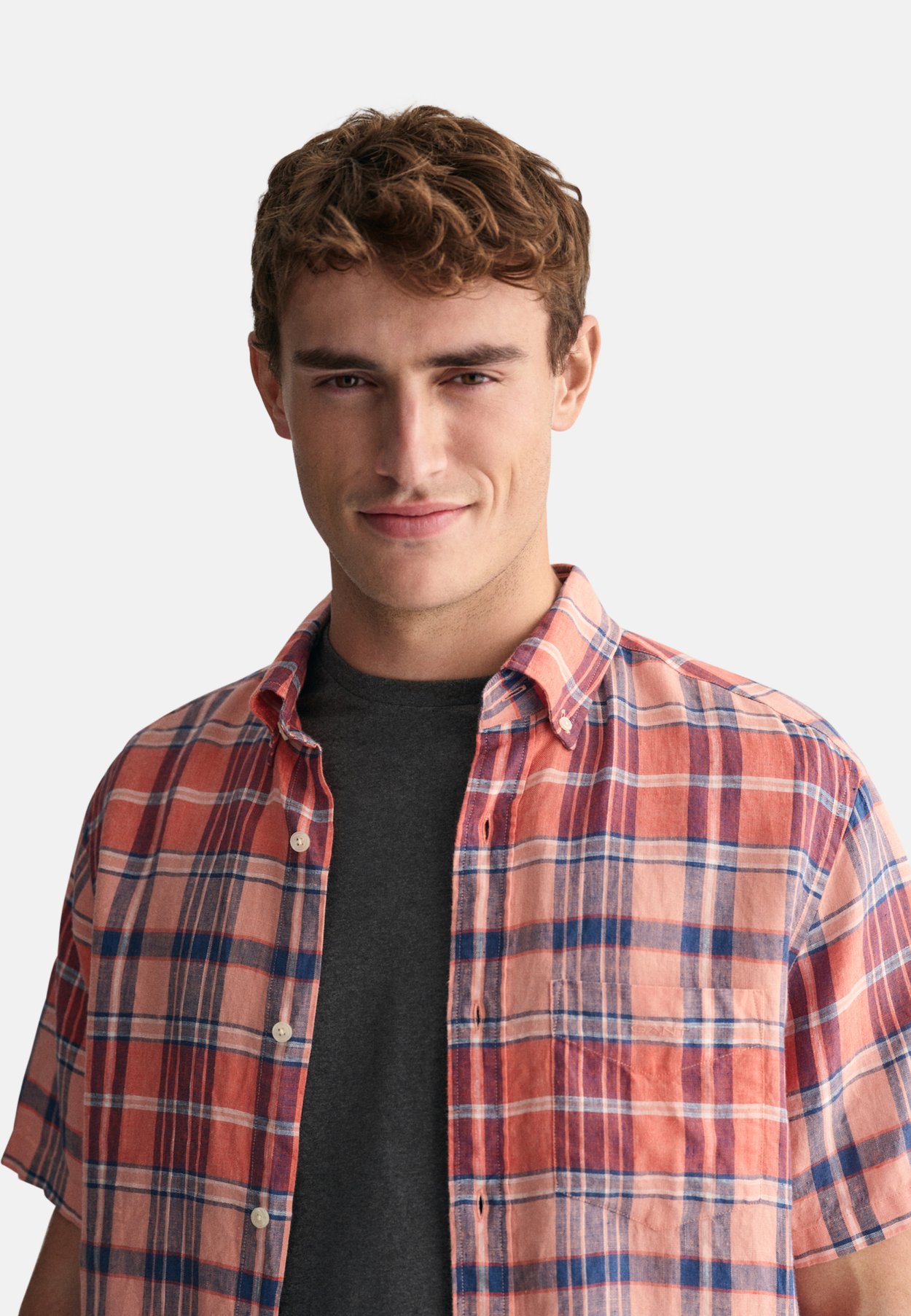 REGULAR FIT MADRAS SHORT SLEEVE