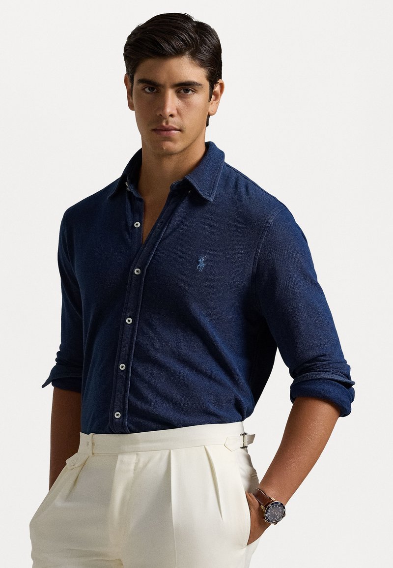 Polo Ralph Lauren INDIGO DYED MESH KNIT SHIRT - Pluus - dark indigo