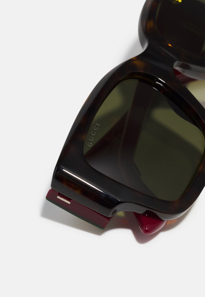 Gucci Tortoiseshell Sunglasses with Black Lenses and Green-Red Accents Gucci GG1866SK 001 Sunglasses - US main image 3