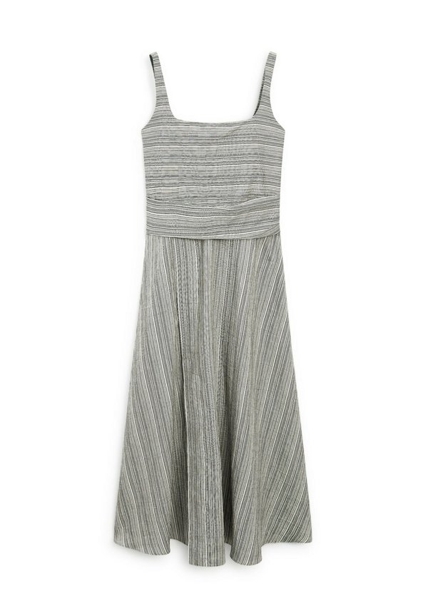 STRIPED FLOUNCE MIDI - Day dress - beige3