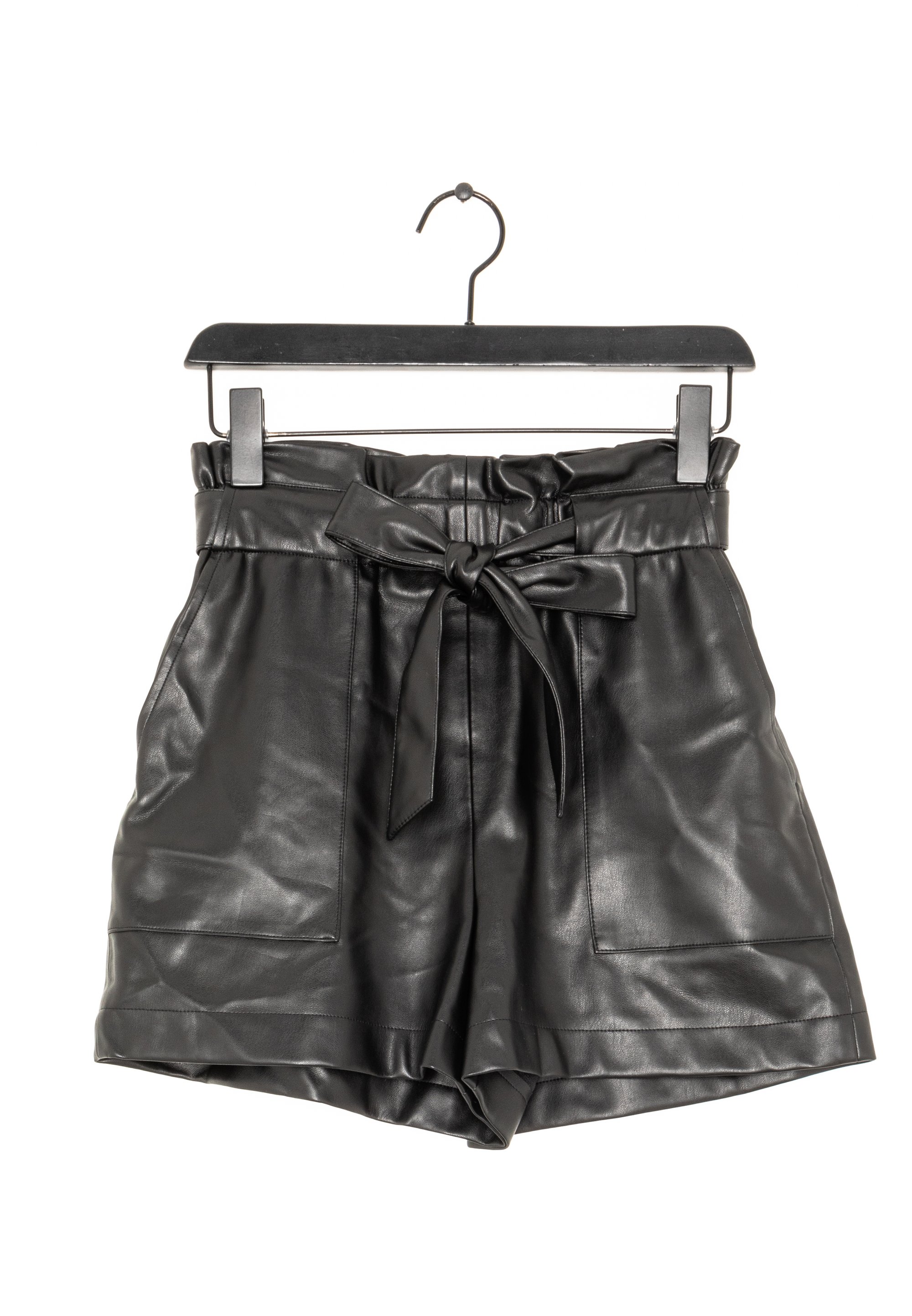 Zara Leren broek black/zwart (Pre-owned)