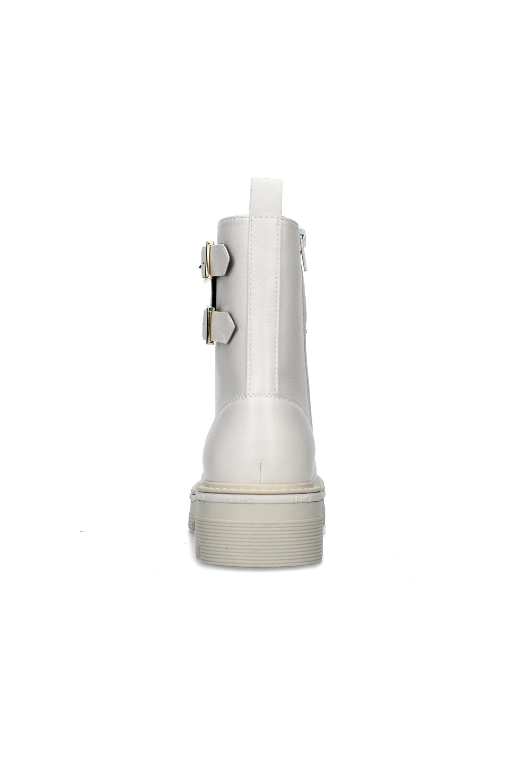 CUSHIONAIRE Stivaletto Chelsea Julie Donna In Pelle Vegana Bianco - Con Cinturino Gioiello E Memory Foam, Tacco 5cm